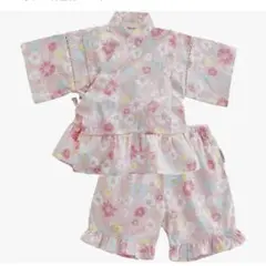 新品♪未使用品★ 女の子　甚平　花柄　90センチ