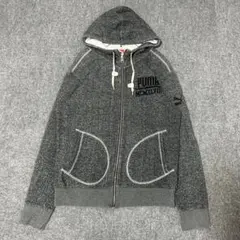 【R596】 PUMA ジップアップ パーカー サイズL グレー 灰色