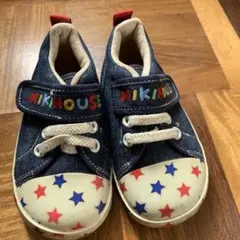 ミキハウス デニム　星柄シューズ　14cm