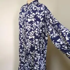 AmericanHolic　ネイビー花柄シャツワンピース