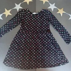 H&M 水玉模様 長袖ワンピース 116cm