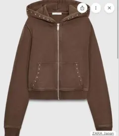 ZARA スタッズ ブラウン パーカーのサムネイル