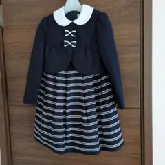 3can4on ワールド　襟付きストライプドレス　ボレロ付き　入学式　120cm