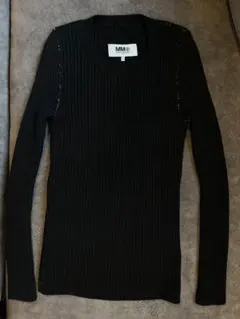 MM6 Maison Margiela ブラックリブニット 長袖のサムネイル