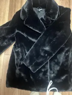 COMME CA ISM 黒 ファーコート コムサ 冬 デート 防寒 可愛い - メルカリ