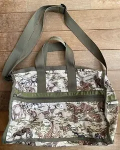 レスポートサックLeSportsacボストンバッグ　アニマルサファリ動物2way