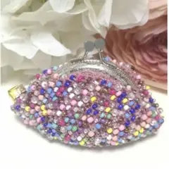 pinkカラフルビーズ♡がま口