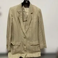 美品　EVEX by KRIZIA リネン混　かっこいいストライプ　ジャケット