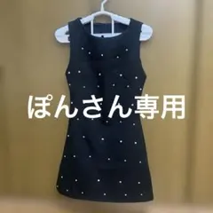 ビジュー付き ノースリーブワンピース ブラック XSのサムネイル