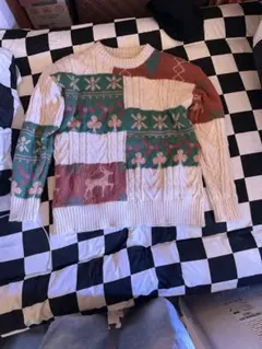 ケーブルニット マルチカラーニットセーター