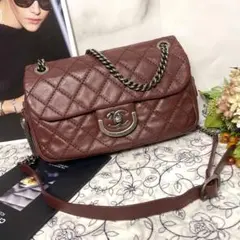 CHANEL シャネル【極美品】ダブルフラップ マトラッセ フリンジ バッグ