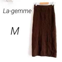 La-gemme ラジエム　ロングタイトスカート　ニットスカート ブラウン　Mのサムネイル