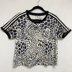 【最終価格】adidas originals▽レオパード柄 クロップドシャツ