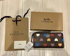 COACH ハート柄 長財布　CP411