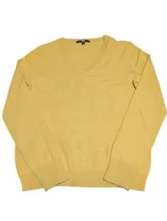 UNIQLO イエロー カシミヤVネックニット Mサイズ