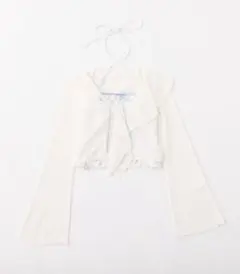nice claup キャミ付きフリルカーディガン　ホワイト