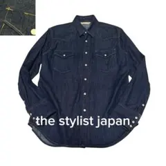 美品The Stylist Japan デニムシャツ　ダンガリーシャツ　ロゴ刺繍のサムネイル
