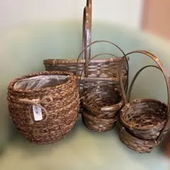 まとめ売り　天然素材 バスケット　セットB 7個