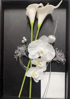 シルバー&ホワイト　カラー　胡蝶蘭髪飾り　プリザーブドフラワー結婚式成人式前撮り