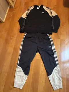 【レア】adidas ジャージセット 黒/ベージュ