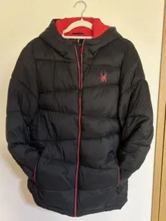 【未使用】SPYDER フード付き中綿ジャケット ブラック/レッド　サイズS