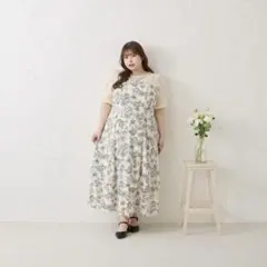 プレート付きティアードキャミワンピ