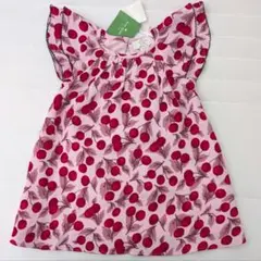 新品☆ケイトスペード ピンク袖付きワンピース チェリー 2歳