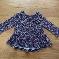 BabyGAP花柄ネイビー長袖Tシャツ 80 12-18M