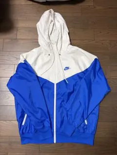 Nike ウィンドブレーカー ナイロンジャケット ブルー×ホワイト Lサイズ