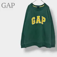 GAP ギャップ トレーナー スウェット 裏起毛 ビックプリント グリーン L