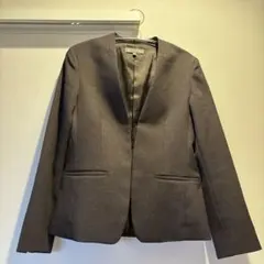 【美品✨】ノーカラーチェックジャケットのサムネイル
