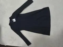 INDIVI 黒い長袖Aラインワンピース