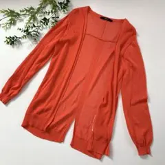 【美品】VICKY 長袖カーディガン オレンジ　サイズ2 春夏　羽織り　レーヨン
