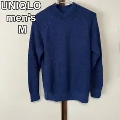 UNIQLO ユニクロ　ミドルゲージモックネックセーター　紺　M