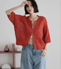 m*n様 ローリーズファーム　メッシュＺＩＰカーディガン　レッド