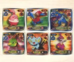 ポケモン シール 列伝 烈伝　3D 3枚 & 3Dチェンジング 3枚 計6枚