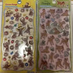 プチドロップステッカー　バンビ　おさるのジョージ