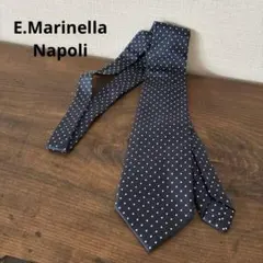 E . Marinella マリネッラ ナポリ　シルク ネクタイ ドット 紺白のサムネイル
