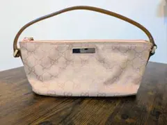 GUCCI　GG柄アクセサリーポーチ　キャンバス　ピンク