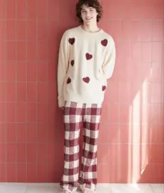 ピーチジョン　ホイップリーハートチェックパジャマ　メンズサイズのみ