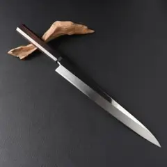 11319梵静刃物 柳刃包丁 尺 鏡面仕上げ 刃は究極の切れ味 黒檀黒水牛八角柄