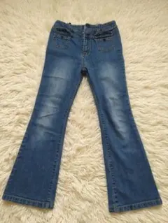 フレアパンツ 100cm ～120デニムブルー