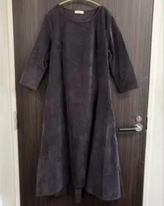 EGERIE ダークパープル 七分袖 ワンピース