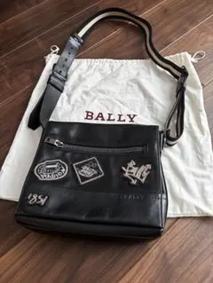 【美品】バリー ショルダーバッグ ワッペン レザー トレスポ 黒 お値下げ