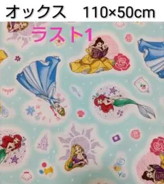 生地　オックス　ディズニー　プリンセス　110×50cm　はぎれ