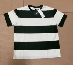 marimekko グリーンホワイトストライプ Tシャツ L ユニクロ