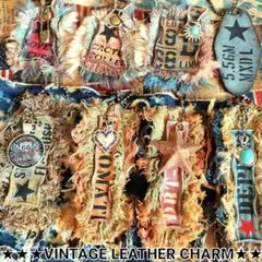 ★ルート66入り★星　革タグ　キーホルダー　デニムリメイク　デニムチャーム