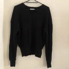 earth music&ecology ブラック Vネックセーター