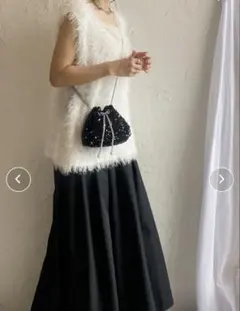 キラキラビジュー　巾着ミニチェーンショルダーバッグ
