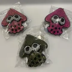 スプラトゥーン2 イカ ラインストーン　キーホルダー　3色セット
